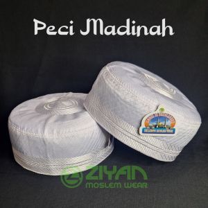 Peci Madinah Bugis Putih Bordir Premium Dewasa Motif Kurit