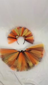 Lion Tutu Skirt Perform Dance Toddler Tutus Tulle Skirt Halloween Animal Lion King Costume with Mane Headband Princess Costumes