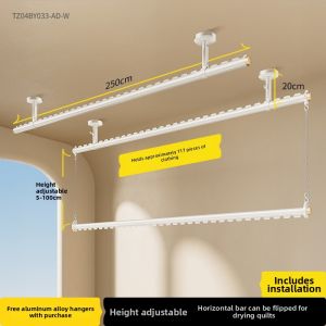 BIREN | Balcony Fixed Side Mounted Double Layer Clothes Drying Rack