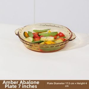 Heat-resistant Glass Baking Dish Plate for Home Oven and Microwave