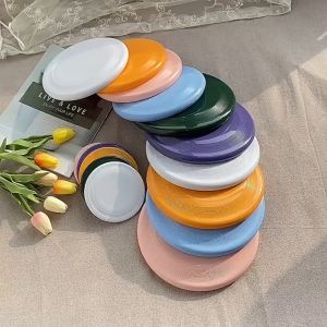 Interactive Dog Frisbee Toy - 20cm Soft Rubber Flying Disc for Puppies & Dogs| Outdoor Exercise & Fun | Available in Orange Dark Purple & Blue