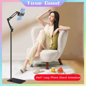 360 Rotation Lazy Cellphone Tablet Holder Spring Bracket Floor Stand Angle Height Adjustable Holder