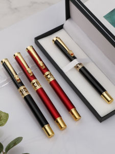 Metal Signature Pen Weighted Office Business Gift Engraving Corporate Logo Ballpoint Pen Black Ink Office Supplies