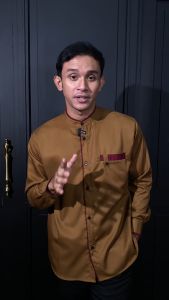 SRSEVEN7 Baju Koko Pria Dewasa Lengan Panjang Kemeja Koko MOCHA
