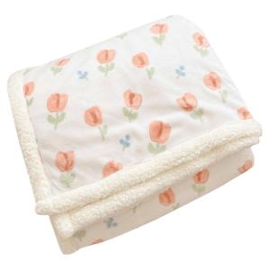 Thick Coral Fleece Blanket Winter Air Conditioner Cover Blanket Nap Blanket Office Sofa Cover Blanket High Warmth Plant Floral