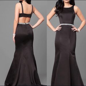 Black Elegant Long Gown | Open Back Waist Detail | Size 4 | US Imported