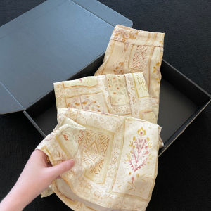 PAIBOLI | Loose High Waist Straight Leg Floral Print Wide Leg Pants Womens Summer Casual Comfortable Plus Size Trousers Korean Style