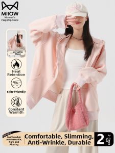 MiiOW | Pink American Style Hoodie Jacket Zip Up Loose Casual Coat