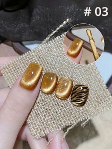 WS ฤดูใบไม้ร่วงและฤดูหนาว Golden Red Cat Eye Gel เล็บสีขาว Dopamine ร้านเล็บพิเศษร้านทําเล็บสําหรับเดินทางผู้หญิงและเด็กผู้หญิง