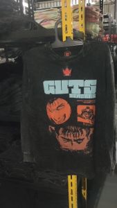 EXZO kaos LONGSLEEVE GUTS BERSERK cotton combed24s SANDWASH STONEWASH exzo tshirt