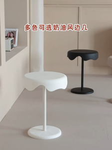 MIZONA Creative Sofa Side Table Ice Cream Style Wood Table Living Room Coffee Table Decoration Bedroom Bedside Table