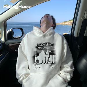 HetingHOME | Hetinghome Oversized Hoodie Couple Matching Fleece Long Sleeve Sweatshirt Casual Artistic Style Cotton Polyester Blend Hooded Sweatshirt