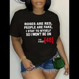 Áo Thun In Hình Tội Phạm Hài Hước Dành Cho Nữ Roses Are Red Áo Thun Ngắn Tay Kiểu Hip Hop Táo Bạo Thông Thường Dành Cho Thiếu Niên