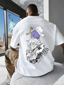 Bandai | Oversized Casual One Piece Mens T-shirt Anime Graphic Tee Womens Short Sleeved Tee Summer Y2k Clothes Streetwear Couple Tops