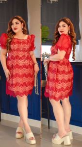 Chic Big Size ds48 เดรสสาวอวบออกงาน  เสื้อผ้าสาวอวบ ชุดเดรส เดรสออกงานบุญ