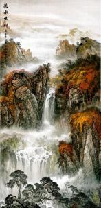 Tranh Phong Cảnh Mực Nước Đứng Tranh Trang Trí Chữ Hán Tranh Giấy Treo Tranh Phong Thủy Tranh Treo Tường Phong Cách Mới Tranh Phong Cảnh Cổ Điển