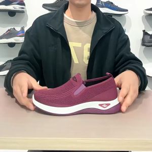 Giày Thuyền Nữ Chống Trơn Trượt Đế Giày Cao Không Dây Thoáng Khí Loafers