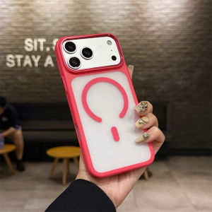 For Magsafe Transparent Matte Phone Case For iPhone 18 Pro 17 16 Pro Max Shockproof Magnetic Wireless Charging Clear Back Cover