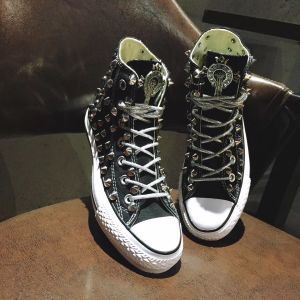 Spring New Rivets Distressed Canvas Shoes for Women Retro Golden Goose Shoes Liu Ding Casual Board Shoes Personality Couple Trendy Mens Shoes