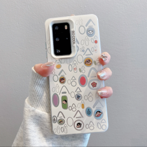 Ins Style Cartoon Full Screen Protective Phone Case for Huawei P40 P30 pro P50 P60 pro Womens Fashionable Anti-Fall Cover