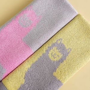 Soft Absorbent Bamboo Fiber Alpaca Childrens Towel Face Towel Cartoon Baby Bathing Washing Small Towel Home Use Towel