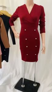 Dress Span 7365 Import Premium Bahan Scuba Realpic LD 80-90 PJ 91 CM