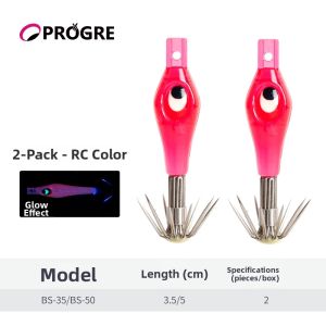 High Strength Rocket Squid Jig UV Nightlight Lure