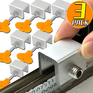 ล็อครักษาความปลอดภัยกรอบประตูอะลูมินัมอัลลอยตัวล็อคประตูสไลด์แบบปรับได้3ชิ้นอุปกรณ์ล็อคกันขโมยสำนักงานบ้านที่กันกระแทกติดประตู