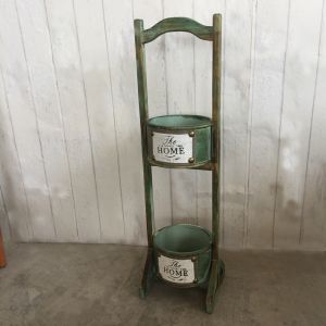 American-Style Country Solid Wood Flower Pot Flower Rack Balcony Outdoor Garden Vegetables Basin Shelf Multi-Layer Succulent Green Dill Flowerpot