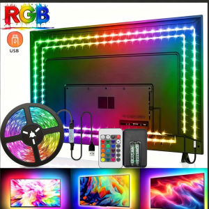 USB LED Strip Lights RGB Light with 24-key Remote ControlEasy To Install Lamp for Living Room ChristmasParty Light TV