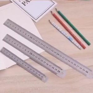 SK-A107 Penggaris Besi 30CM Stainless Steel Ruler 50CM Penggaris 15CM Serbaguna Perlengkapan Sekolah