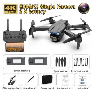 2023 Smart RC Drone E68/E88/E99 Pro 4k HD Camera Shoot Original Drone Kamera Jarak Jauh Indoor Outdoor E99 K3 Drone Remote Murah WiFi FPV Dual Kamera Drone Jarak Jauh 1-5km 4K Kamera HD Posisi Visual Penerbangan stabil mudah dioperasikan pemotretan