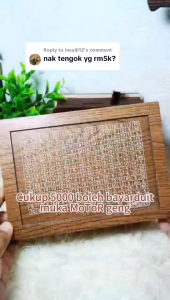 Wooden Cash Saving Box Money Coin Box Kids Saving Goal Piggy Bank wt Erasable Marker Tabung Kayu 存钱罐