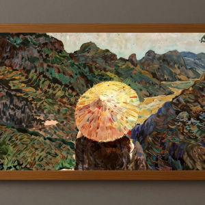 Tranh Nghệ thuật "Cô Gái Đội Nón" VIETSMART ART - Sơn dầu trên toan vải 45 x 60cm