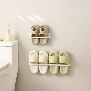 Single-Tier Wall-Mounted Plastic Toilet Shoes Storage Rack New Arrival Simple Slipper Hanging Punch-Free Living Room