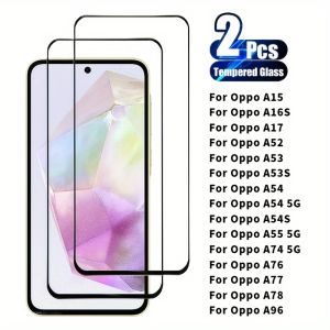 2pcs for OPPO A15 A16S A17 A52 A53 A53S A54 5G A54S A55 5G A74 5G A76 A77 A78 A96 Screen Protector Tempered Glass