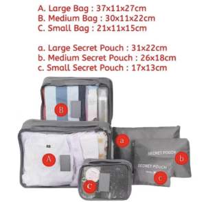 POUCHBAG-Travel Bag 6in1 Bag Organizer Travel 6 in 1 Tas Travel Serbaguna Organizer Travel 6pcs