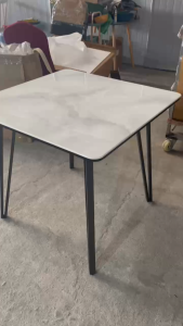 Dining Table Square Steel Tile Table High-end 4-seaters Luxury Reataurant Coffee shop Table Drable and high quality