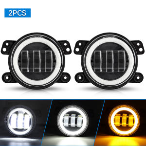 4 inch LED Fog Light Auxiliary lights Car LED Headlight 30W LED Fog Light Angel Eyes Light For Wrangler JK Dodge Off-Road