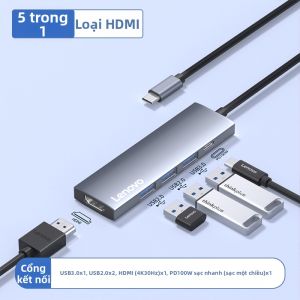 Lenovo | Trạm Docking Đa Cổng USB-C với Phản Chiếu Màn Hình HDMI và Hub Mở Rộng USB