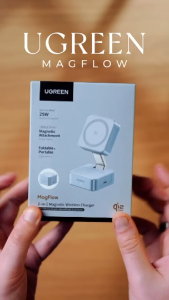 UGREEN Magsafe Wireless Charger Stand Magnetic 2 in 1 Fast Charging Qi2 25W Pengisi Daya Nirkabel for iPhone AirPods