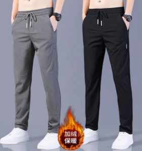 Casual Straight Leg Loose Fit Thermal Trousers