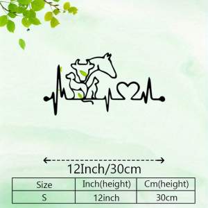 CIFbuy | CIFBUY Iron Wall Art Vintage Farm Cow Metal Plaque Heartbeat Line Black Silhouette For Barn Clinic Home Office Decor Sign