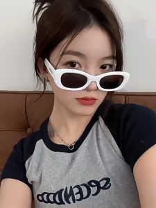 แว่นกันแดดทรงหางแมวสีดำ แว่นกันแดดแบบลำลอง สไตล์ย้อนยุค ป้องกันแสงแดด สวมใส่สบาย ป้องกันแสง UV400