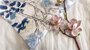 Fresh Blue Chinese Style Wallpaper Peel And Stick Celadon Floral Vinyl Wallpaper Self Adhesive Waterproof Cabinet Stickers