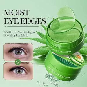 SADOER | SADOER Aloe Vera Collagen Eye Mask 60pcs Soothing Moisturizing Firming Reduce Dark Circles Eye Patches Skin Care