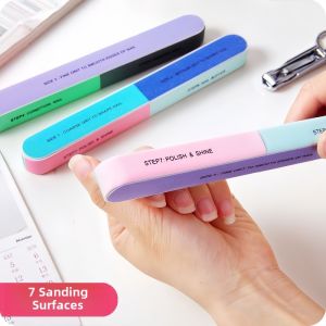 Nail File Polishing Strip Six Faces Double Sided Printed Nail Art Tools Kit for Women Girls Beauty Makeup Tool Set from China