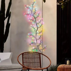 1PC 96LEDs Solar Willow Vine LightsDIY Outdoor Waterproof String LightsWall Lamps For GardenPorchShopTerracePathway Decor