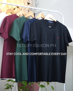 Men’s Round Neck Cotton Embroidered T-Shirt Classic Regular Fit Soft Casual Short Sleeve Top