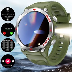 laxasfit | LAXASFIT 2026 New Smart Watch Music Player LED Flashlight Multiple Workout Modes Bluetooth Calling Outdoor Sports Smartwatch